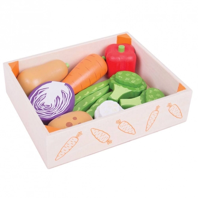 Škatlica z zelenjavo Bigjigs Toys