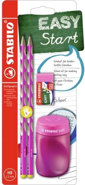 Stabilo EASYgraph šolski set za levičarje, rožnata