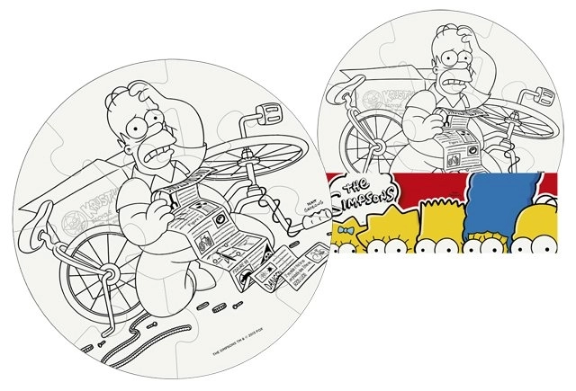 Pobarvaj si sestavljanko Simpsonovi krog 9 delov