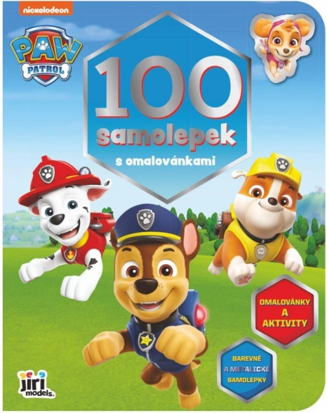 Nalepkarski zvezek z barvankami 100 nalepk TAČKE NA PATRULJI (PAW PATROL) 21,5 × 28 cm