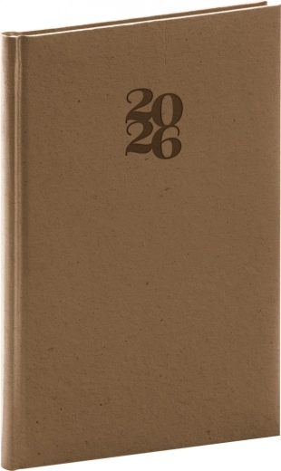 Tedenski dnevnik Essenza 2026 lešnik 15 x 21 cm