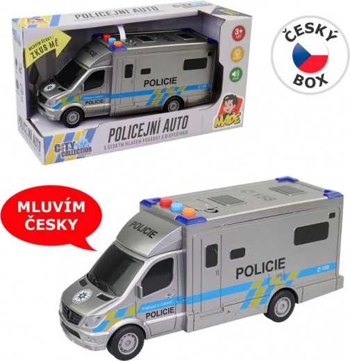 Policijski avto 19,5 cm z lučjo in zvokom na baterije