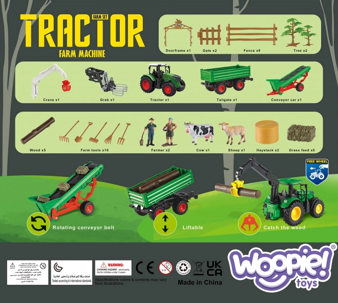 Komplet kmetijskih strojev traktor mini farma WOOPIE