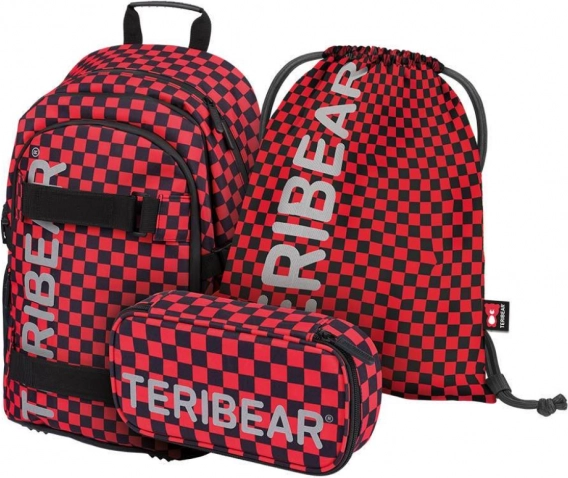 Šolski set BAAGL Skate TERIBEAR – nahrbtnik, peresnica in vrečka