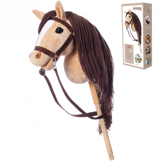 HOPPIHORSE konj na palici hobby horse velikost A3 bež