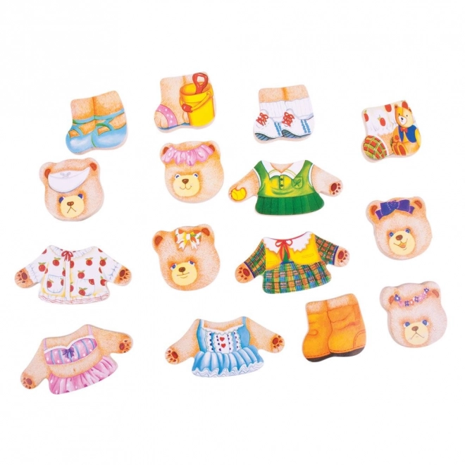 Bigjigs Toys Medvedova družina oblačilni puzzle