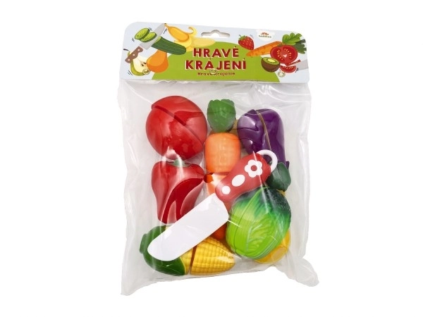 Zelenjava za rezanje plast s desko 13,5x8cm z nožem v vrečki 18x26x5cm