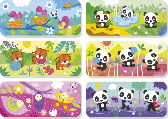 EDUCA Baby vstavljanka Panda Bimba in prijatelji 6x3 kosi