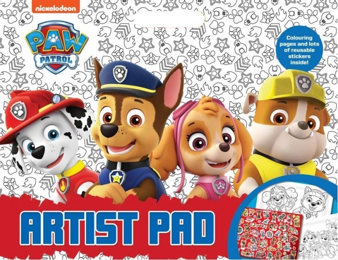 NICKELODEON Mega pobarvanke z nalepkami Tačke na patrulji