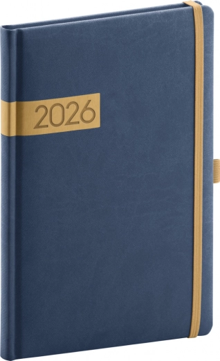 Tedenski dnevnik Modro-zlati Twill 2026