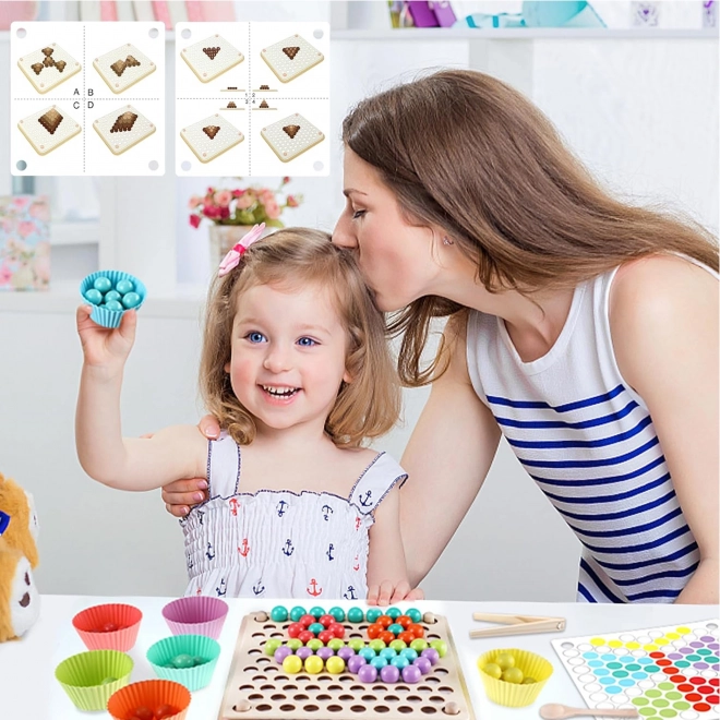 Barvne kroglice mozaik Montessori Woopie
