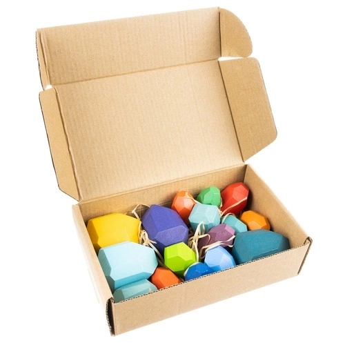 Kreativni leseni balansni kamni Kruzzel 22475 - set 16 kos