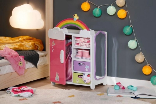 Mavrična garderobna omara za punčke BABY born