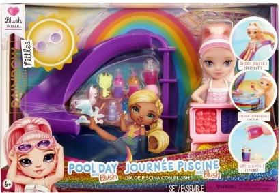 Rainbow High komplet z bazenom in sestrico