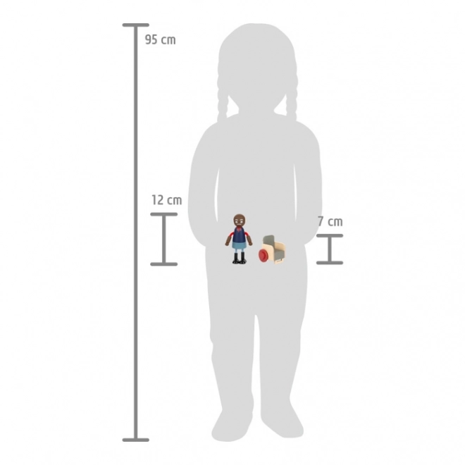 Mini noga Lesene figurice družina z invalidskim vozičkom