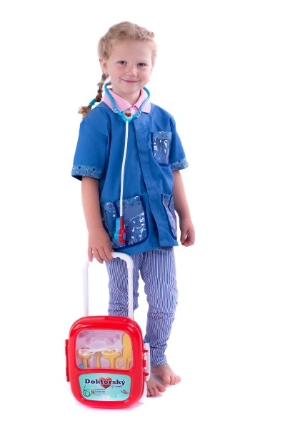 Doktorski set s stetoskopom v kovčku na kolesih