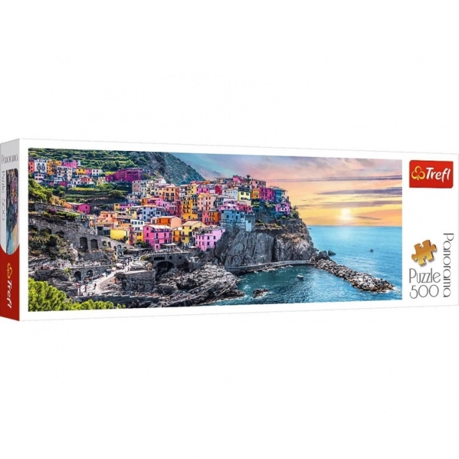 Panoramska sestavljanka 500 kosov Vernazza ob sončnem zahodu, Italija