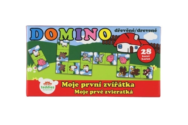 Domino Moje prva živalca les družabne igra 28 kosov v škatli 17x9x3,5cm MPZ