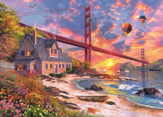 Sestavljanka sončni zahod nad Golden Gate 1000 kosov