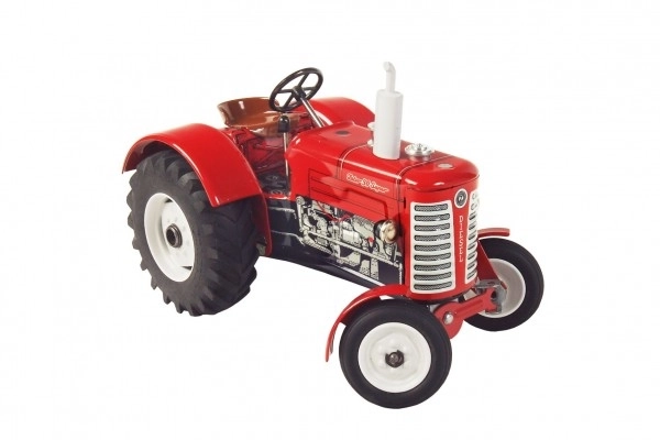 Traktor Zetor 50 Super rdeč na ključ kovina 15cm 1:25 v škatli Kovap