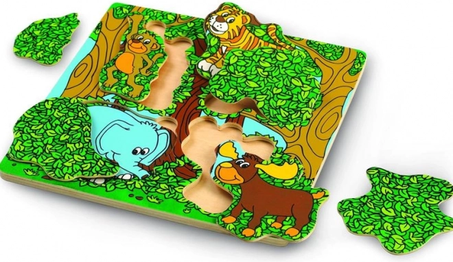 Wonderworld lesene puzzle Kukuku – dvoplastne živalske puzzle