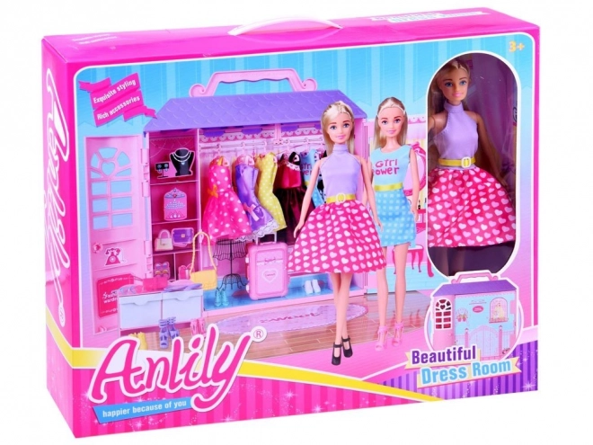 Anlily punčka z omarico za oblačila