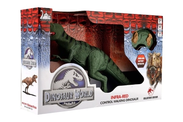 Hodeči IC velociraptor plast 50cm na baterije z zvokom in svetlobo v škatli 53x32,5x12cm