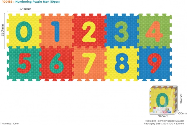 Pene puzzle številke 10 kosov, izrezljivi deli, EVA pena, od 10 mesecev