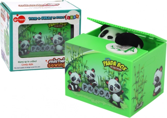 Panda hranilnik Učimo se varčevati Medvedek Zelena škatlica