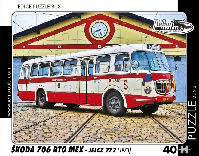 Sestavljanka RETRO-AVTOMOBILI avtobus Škoda 706 RTO MEX 40 koščkov