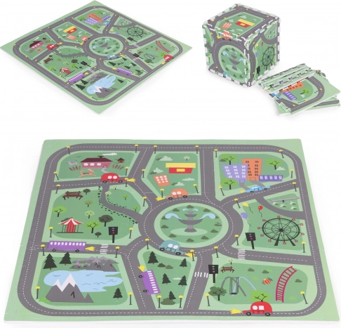 Velika penasta puzzle podloga za otroke mesto 90,5 × 90,5 cm, 21 kosov ECOTOYS