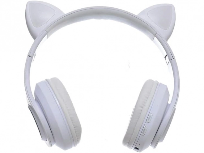 Brezžične slušalke bluetooth radio fm mp3 mačja ušesa led osvetlitev – Bele