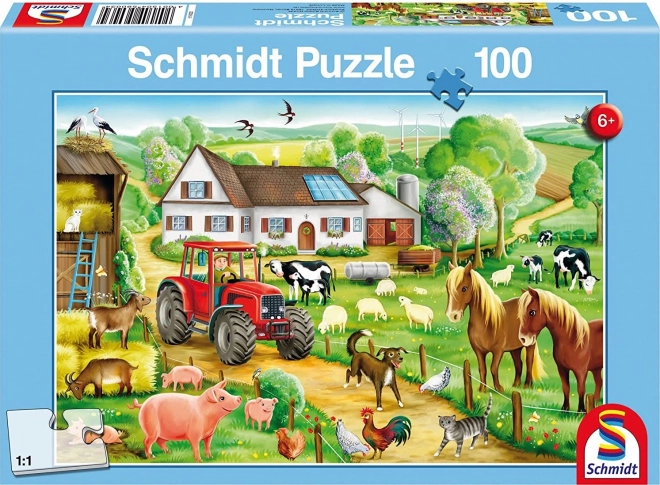 SCHMIDT Puzzle Na kmetiji 100 kosov