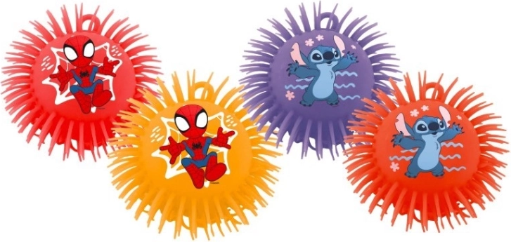 Kosmato gumijasto žogo 230 mm – SPIDEY in STITCH (mešanica motivov)