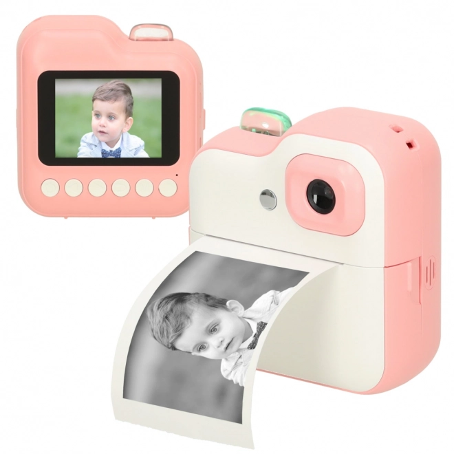 Otroški instantni fotoaparat s termičnim tiskom 24MP s 1GB pomnilnika – roza