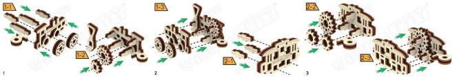 3D sestavljanka Prevozna sredstva - Wooden City mini set