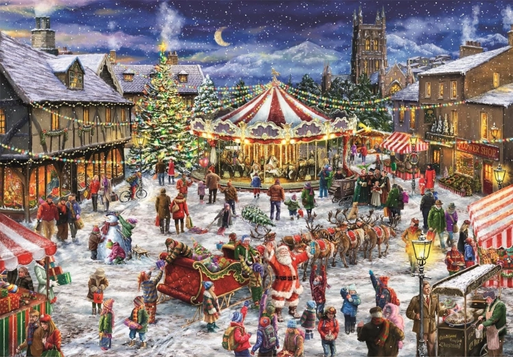 Clementoni puzzle Božični sejmi 1500 koščkov