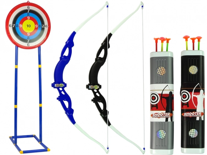 Strelski set Lok Ščit na stojalu 134 cm Tulček Pištola