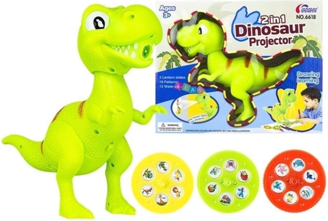 dinozavrski projektor za risanje 2v1 s diapozitivi in flomastri