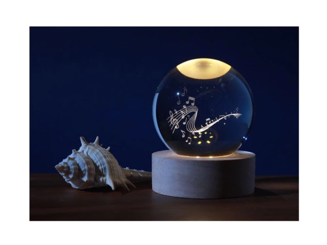 Kristalna krogla Svetilka Glasba 6 cm