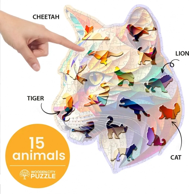 WOODEN CITY Lesene puzzle Barviti puma 150 koščkov EKO