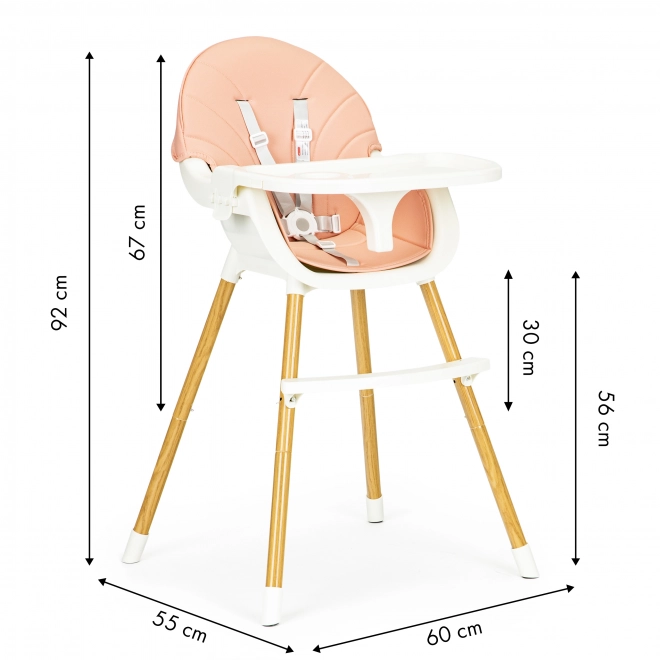 Ecotoys Jedilnica Stolček 2v1 Roza