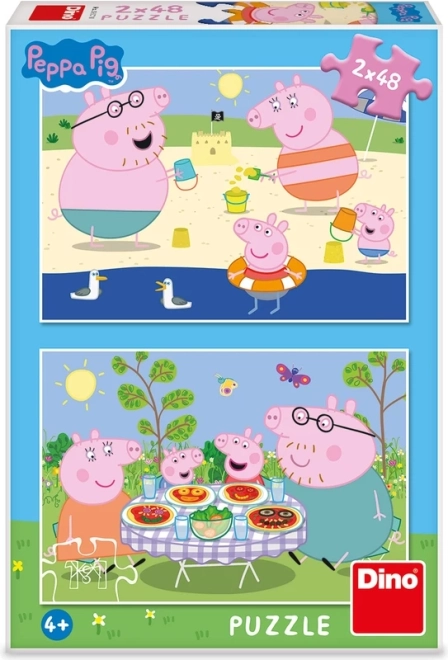 Sestavljanka PEPPA PIG na počitnicah 2×48 koščkov