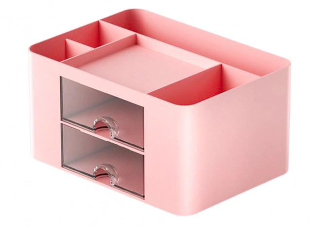 Rožnati organizator za mizo s predali