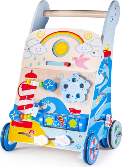 Bigjigs Baby lesena aktivna hodalka Morje