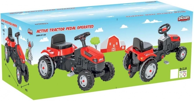 Šlapalni traktor rdeč