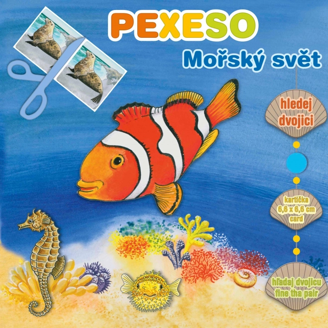 Pexeso v zvezku Morski svet z maksi karticami
