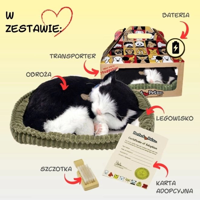 Interaktivna igrača Perfect Petzzz Črno-bela mačka