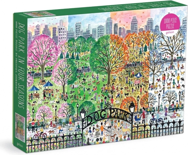 Galison puzzle Pasji park v štirih letnih časih 1000 koščkov
