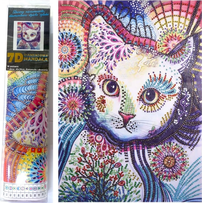 7D diamantno slikanje – mačji pogled 30 × 40 cm